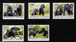 Burundi 2022 Gorillas, 5v, Mint NH, Nature - Monkeys - Other & Unclassified