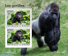 Burundi 2022 Gorillas, Mint NH, Nature - Monkeys - Otros & Sin Clasificación