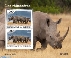 Burundi 2022 Rhinos, Mint NH, Nature - Rhinoceros - Sonstige & Ohne Zuordnung