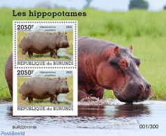 Burundi 2022 Hippos, Mint NH, Nature - Hippopotamus - Autres & Non Classés