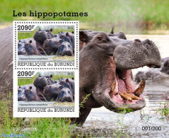 Burundi 2022 Hippos, Mint NH, Nature - Hippopotamus - Sonstige & Ohne Zuordnung