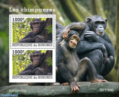 Burundi 2022 Chimpanzees, Mint NH, Nature - Monkeys - Sonstige & Ohne Zuordnung