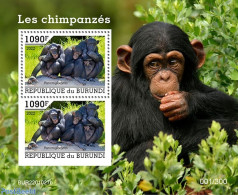 Burundi 2022 Chimpanzees, Mint NH, Nature - Monkeys - Sonstige & Ohne Zuordnung