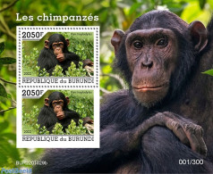Burundi 2022 Chimpanzees, Mint NH, Nature - Monkeys - Other & Unclassified