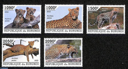 Burundi 2022 Leopards, 5v, Mint NH, Nature - Cat Family - Andere & Zonder Classificatie