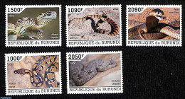 Burundi 2022 Snakes 5v, Mint NH, Nature - Snakes - Other & Unclassified