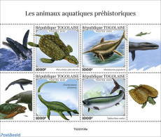 Togo 2022 Prehistoric Water Animals, Mint NH, Nature - Prehistoric Animals - Turtles - Prehistorics