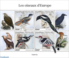 Togo 2022 Birds Of Europe, Mint NH, Nature - Birds - Togo (1960-...)