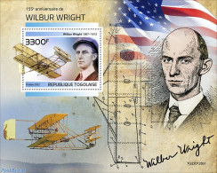 Togo 2022 155th Anniversary Of Wilbur Wright, Mint NH, Transport - Aircraft & Aviation - Aerei