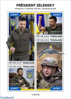 Togo 2022 President Zelensky, Mint NH, History - Transport - Militarism - Aircraft & Aviation - Militaria