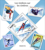 Niger 2022 Stamps On Stamps, Mint NH, Sport - Olympic Winter Games - Skating - Stamps On Stamps - Timbres Sur Timbres