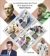 Niger 2022 75th Memorial Anniversary Of Paul P. Harris, Mint NH, History - Nature - Transport - Various - American Pre.. - Aerei