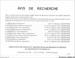 AHVP12-1089 - GREVE - Avis De Recherche  - Sciopero