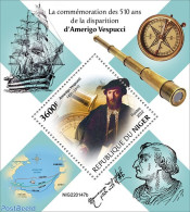 Niger 2022 510th Memorial Anniversary Of Amerigo Vespucci, Mint NH, History - Transport - Explorers - Ships And Boats - Onderzoekers