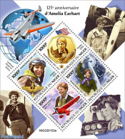 Niger 2022 125th Anniversary Of Amelia Earhart, Mint NH, Transport - Aircraft & Aviation - Aerei