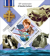 Niger 2022 125th Anniversary Of Amelia Earhart, Mint NH, Transport - Aircraft & Aviation - Vliegtuigen