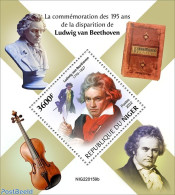 Niger 2022 195th Memorial Anniversary Of Ludwig Van Beethoven, Mint NH, Performance Art - Music - Musical Instruments .. - Música