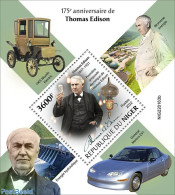 Niger 2022 175th Anniversary Of Thomas Edison, Mint NH, Science - Transport - Automobiles - Voitures