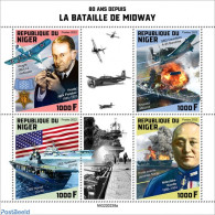 Niger 2022 80 Years Since The Battle Of Midway, Mint NH, History - Transport - World War II - Aircraft & Aviation - Sh.. - WO2