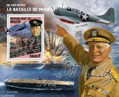 Niger 2022 80 Years Since The Battle Of Midway, Mint NH, History - Transport - World War II - Aircraft & Aviation - WO2