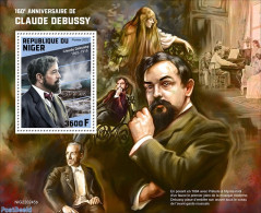 Niger 2022 160th Anniversary Of Claude Debussy, Mint NH, Performance Art - Music - Musical Instruments - Art - Composers - Muziek