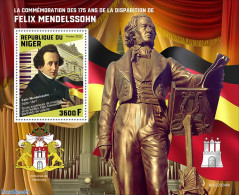 Niger 2022 175th Memorial Anniversary Of Felix Mendelssohn, Mint NH, Performance Art - Music - Musical Instruments - A.. - Música