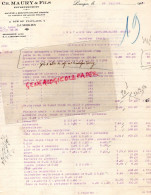87- LIMOGES- FACTURE CH. MAURY FIS- ENTREPRENEURS -2 RUE PIAULAUD-1934- ETS. MARAIS CARREFOUR TOURNY- - Ambachten