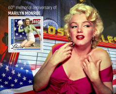 Liberia 2022 60th Memorial Anniversary Of Marilyn Monroe, Mint NH, Performance Art - Marilyn Monroe - Movie Stars - Actors