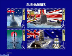 Liberia 2022 Submarines, Mint NH, History - Transport - Flags - Ships And Boats - Barcos