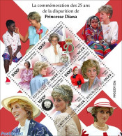 Niger 2022 25th Memorial Anniversary Of Princess Diana, Mint NH, History - Charles & Diana - Königshäuser, Adel