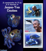 Djibouti 2022 25th Memorial Anniversary Of Jacques-Yves Cousteau , Mint NH, Nature - Fish - Sea Mammals - Turtles - Vissen