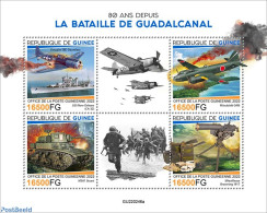 Guinea, Republic 2022 80 Years Since The Battle Of Guadalcanal, Mint NH, History - Transport - Militarism - World War .. - Militaria