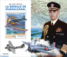 Guinea, Republic 2022 80 Years Since The Battle Of Guadalcanal, Mint NH, History - Transport - Various - World War II .. - WW2