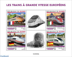 Guinea, Republic 2022 European High-speed Trains, Mint NH, History - Transport - Flags - Railways - Treinen