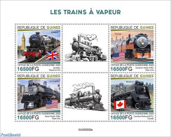 Guinea, Republic 2022 Steam Trains, Mint NH, History - Transport - Flags - Railways - Eisenbahnen