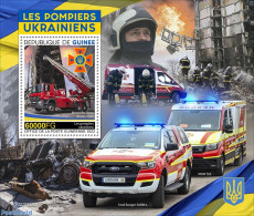 Guinea, Republic 2022 Ukrainian Firefighters, Mint NH, Transport - Fire Fighters & Prevention - Feuerwehr