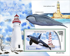 Sierra Leone 2022 Whales And Lighthouses, Mint NH, Nature - Various - Sea Mammals - Lighthouses & Safety At Sea - Lighthouses