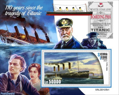 Sierra Leone 2022 110th Anniversary Of The Sinking Of The Titanic, Mint NH, Transport - Ships And Boats - Titanic - Barcos