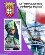 Sierra Leone 2022 510th Memorial Anniversary Of Amerigo Vespucci, Mint NH, History - Transport - Explorers - Ships And.. - Explorers