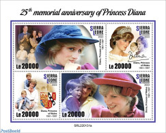 Sierra Leone 2022 25th Memorial Anniversary Of Princess Diana, Mint NH, History - Charles & Diana - Kings & Queens (Ro.. - Familles Royales