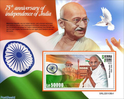 Sierra Leone 2022 75th Anniversary Of Independence Of India, Mint NH, History - Gandhi - Mahatma Gandhi