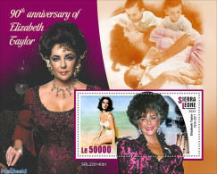 Sierra Leone 2022 90th Anniversary Of Elizabeth Taylor, Mint NH, Performance Art - Movie Stars - Attori