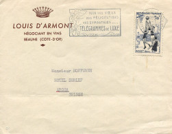 Lettre Commerciale Pour La Suisse - Flamme "Télégrammes De Luxe" - 15 Janvier 1957 - 1921-1960: Moderne