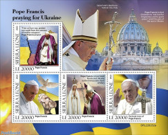 Sierra Leone 2022 Pope Francis Praying For Ukraine, Mint NH, History - Religion - Peace - Pope - Papes