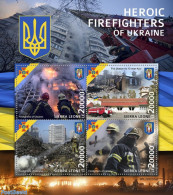 Sierra Leone 2022 Heroic Firefighters Of Ukraine, Mint NH, Transport - Fire Fighters & Prevention - Brandweer