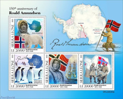 Sierra Leone 2022 150th Anniversary Of Roald Amundsen, Mint NH, History - Nature - Transport - Explorers - Flags - Pen.. - Erforscher