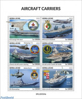 Sierra Leone 2022 Aircraft Carriers, Mint NH, Transport - Aircraft & Aviation - Ships And Boats - Vliegtuigen