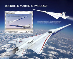 Sierra Leone 2022 Lockheed Martin X-59 Quesst, Mint NH, Transport - Aircraft & Aviation - Aerei