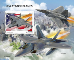 Sierra Leone 2022 USA Attack Planes, Mint NH, Transport - Aircraft & Aviation - Avions