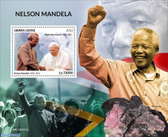 Sierra Leone 2022 Nelson Mandela, Mint NH, History - Religion - Pope - Nelson Mandela - Päpste